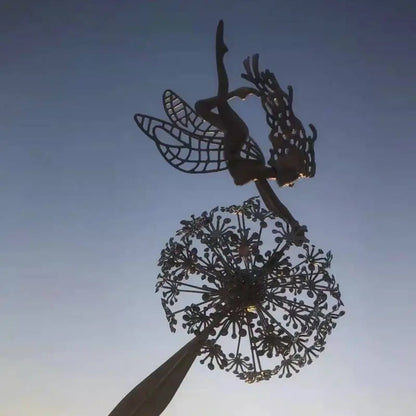 Fairy Dancing with Dandelion Garden Statue