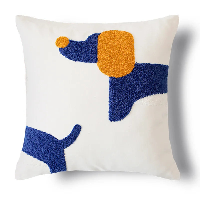 Embroidered Dachshund Cushion Cover