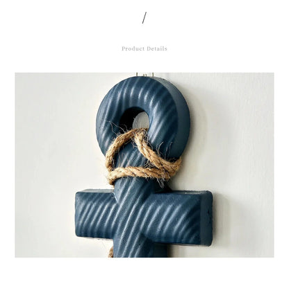 2 Stück nautische Schiffsrad- und Anker-Wanddekoration