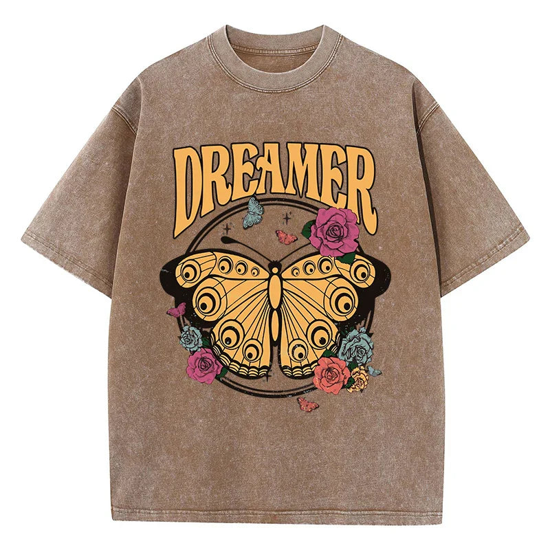 T-shirt graphique vintage Butterfly Dreamer