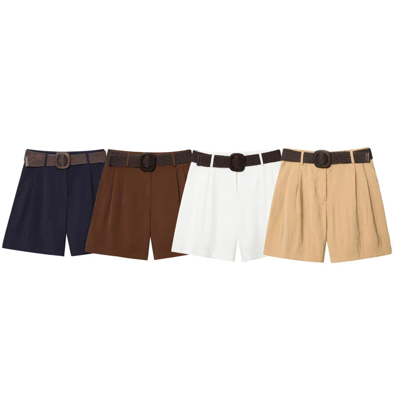 Ruvelle Belted Casual Shorts