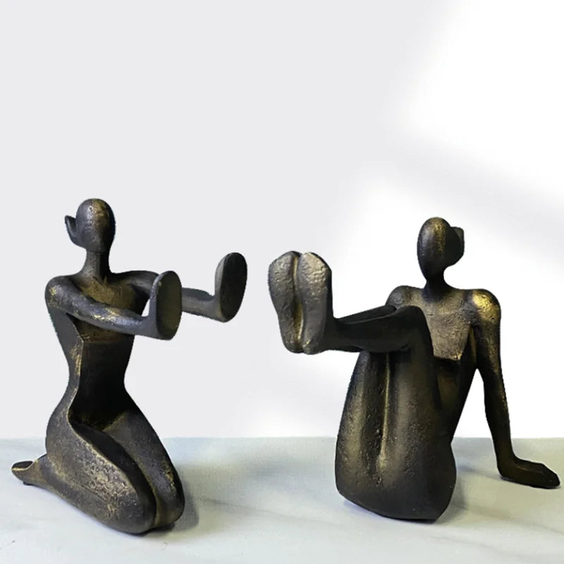 Modern Thinker Girl Statue - Abstract Character Home Decor bookend Figurine Home Decoration Accessories Living Room resin sculpture home decor Sculpture