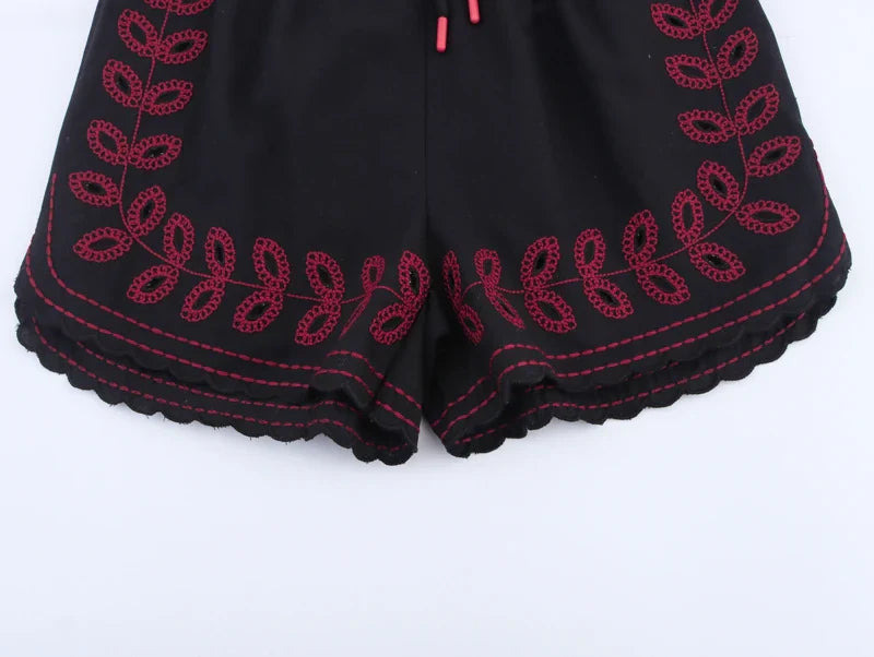 Auralisse Boho Embroidered Shorts