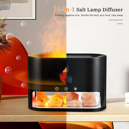 Crystal Salt Rock Fire Humidifier