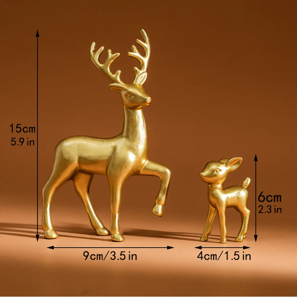 2 Piece Deer Figurine Set