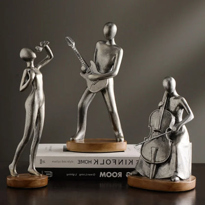 Abstract Musician Figurines - Resin Cello & Guitar Sculptures abstract musician figurine artistic home accessories cellist sculpture ornament Figurine guitarist figurine Lamp music lover gift resin sculpture home decor Sculpture