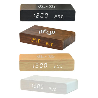 Wireless Charging LED Alarm Clock