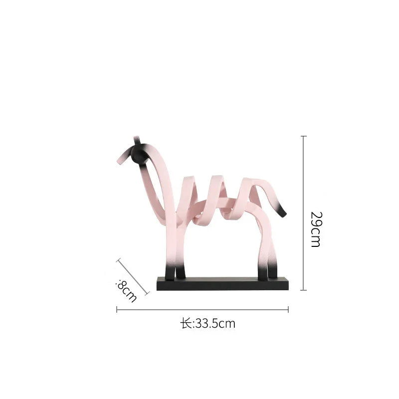 Abstract Hollow Line Horse Resin Sculpture