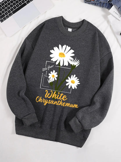 Little White Chrysanthemum Sweatshirt