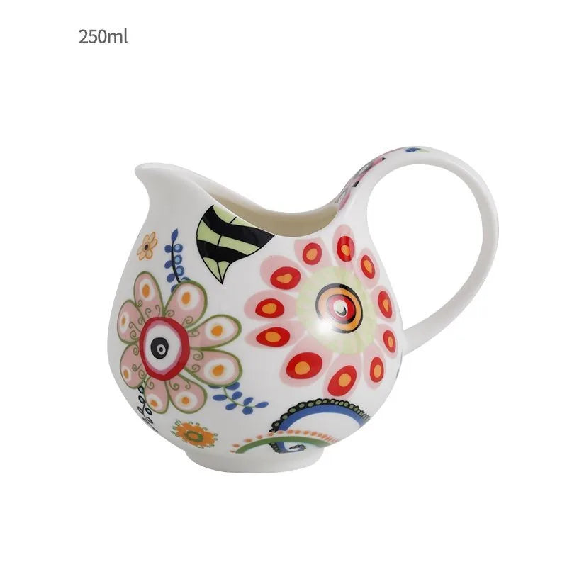 Hand-Painted Floral Milk Pot