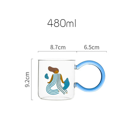 Tasse à café en verre artistique ludique