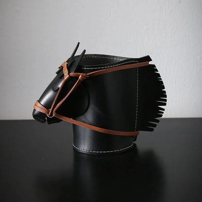 Leather Horse-Head Storage Box – Luxury Decorative Desk Organizer Bedroom Living Room Make Up Organizer Organizer Storage