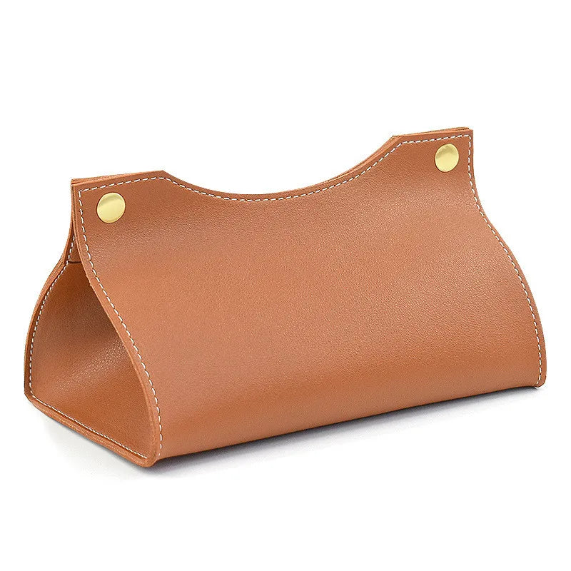 Premium PU Leather Tissue Box Holder for Home, Car & Office