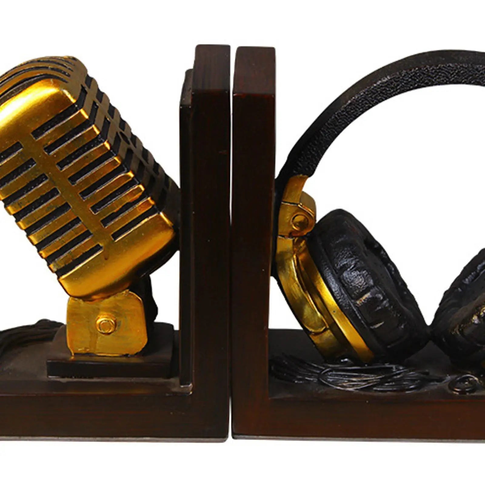 Microphone Headset Bookends - Unique Resin Desk Decor bookend Living Room Table