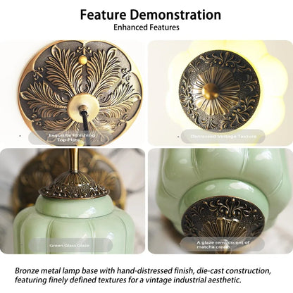 Suspension vintage en verre strié