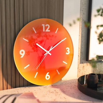 Sunset Gradient Glass Wall Clock