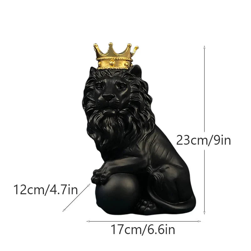 Golden Crown Lion King Statue