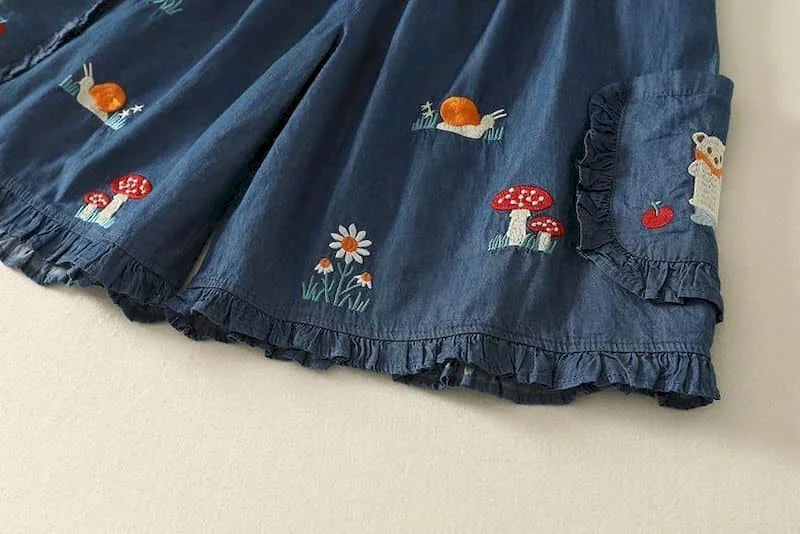 Denimelle Ruffle Waist Shorts