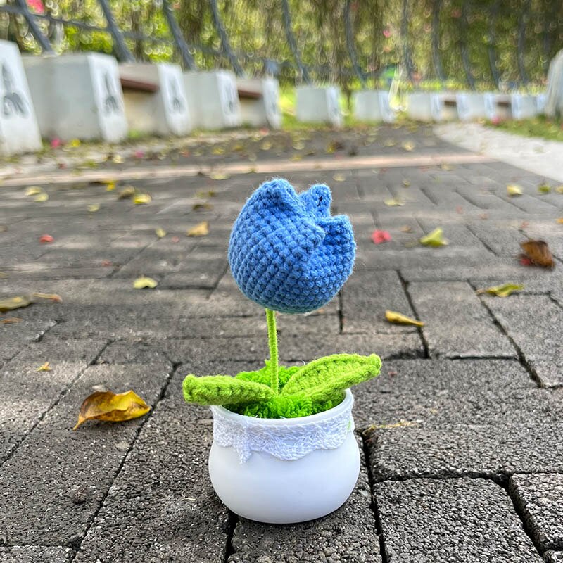 Hand Knitted Mini Potted Tulips