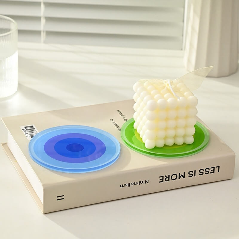 Round Gradient Acrylic Coaster organizer tray