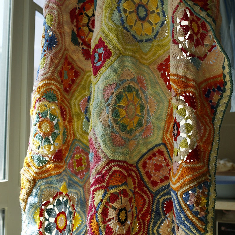 Hand Crocheted Flower Blanket