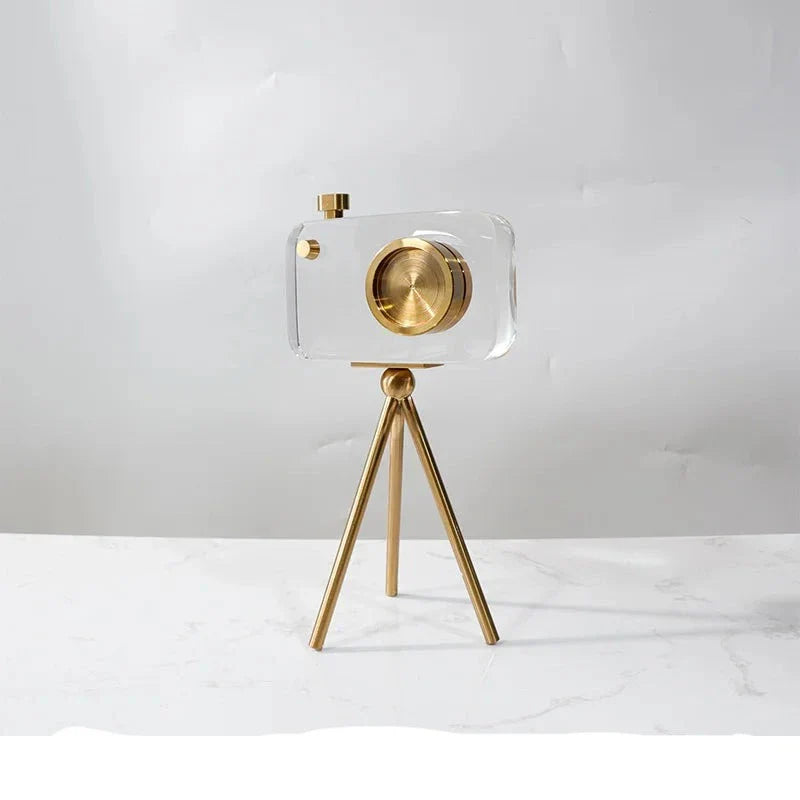 Modern Minimalist Gold Tripod Sculpture