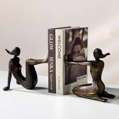 Modern Thinker Girl Statue - Abstract Character Home Decor bookend Figurine Home Decoration Accessories Living Room resin sculpture home decor Sculpture