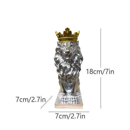 Golden Crown Lion King Statue