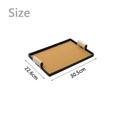 Plateau décoratif de luxe en cuir