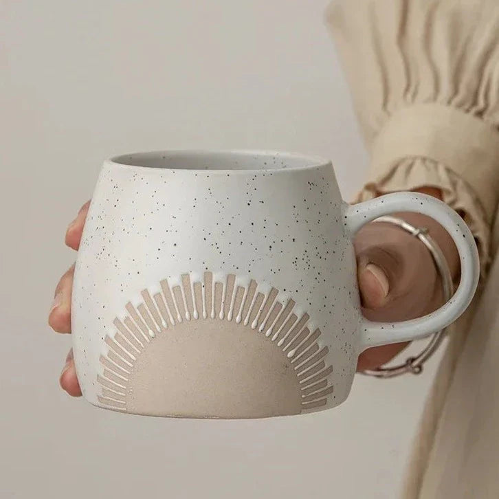 Embossed Minimalist Sun Coffee Mug