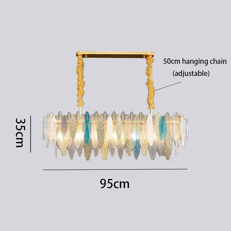 Blue Wave Glass Artistic Chandelier