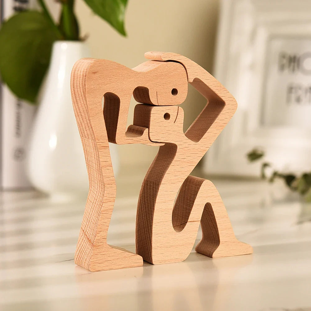 Family Wood Figurine