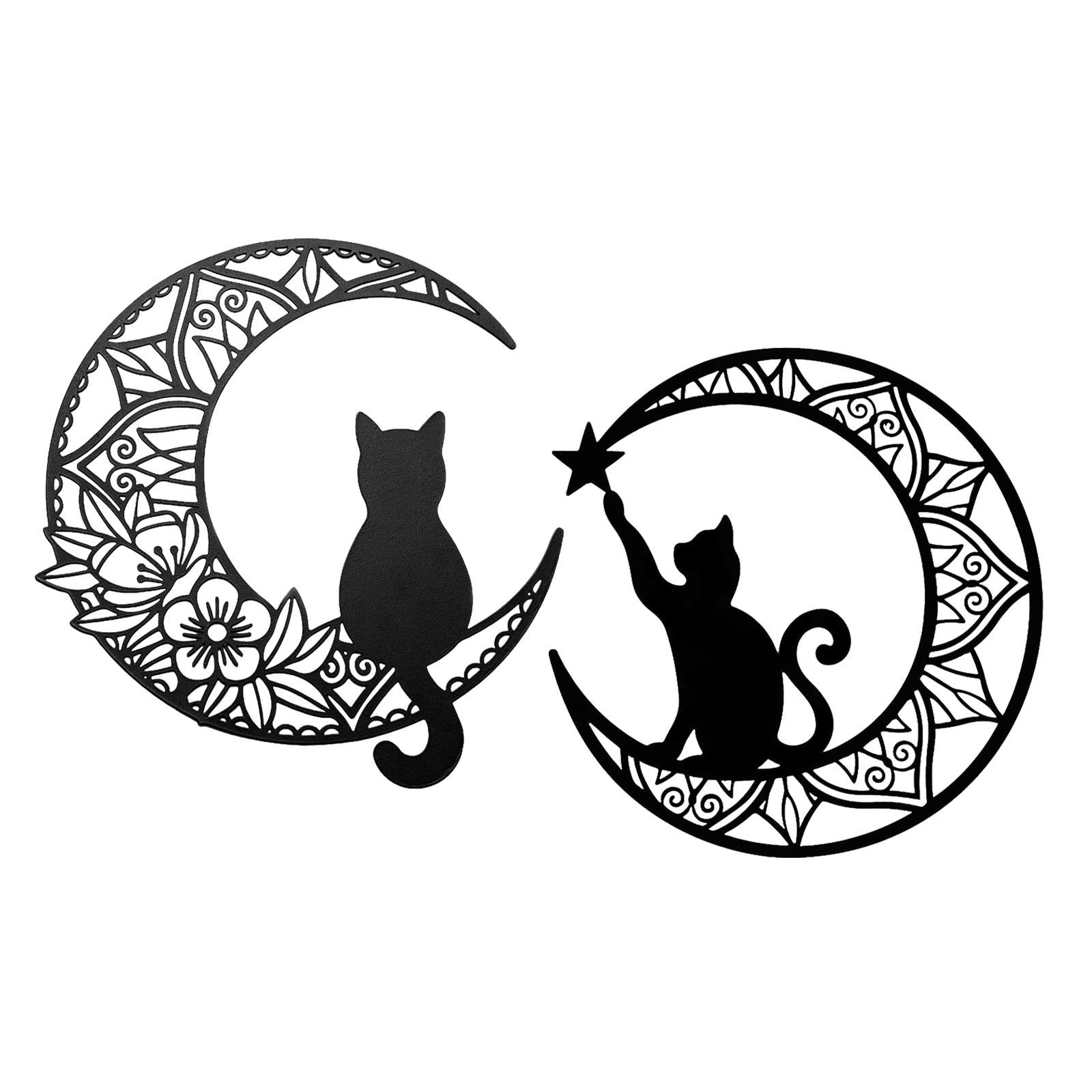 Celestial Cat Metal Wall Decor