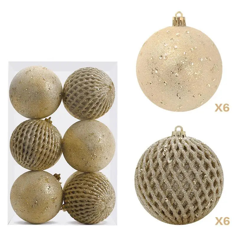 Boule brillante incassable, 12 pièces, décor d'arbre de noël