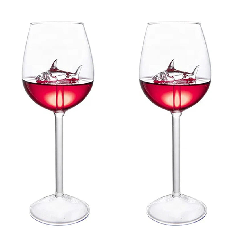 Whimsical Shark Wine Glasses
