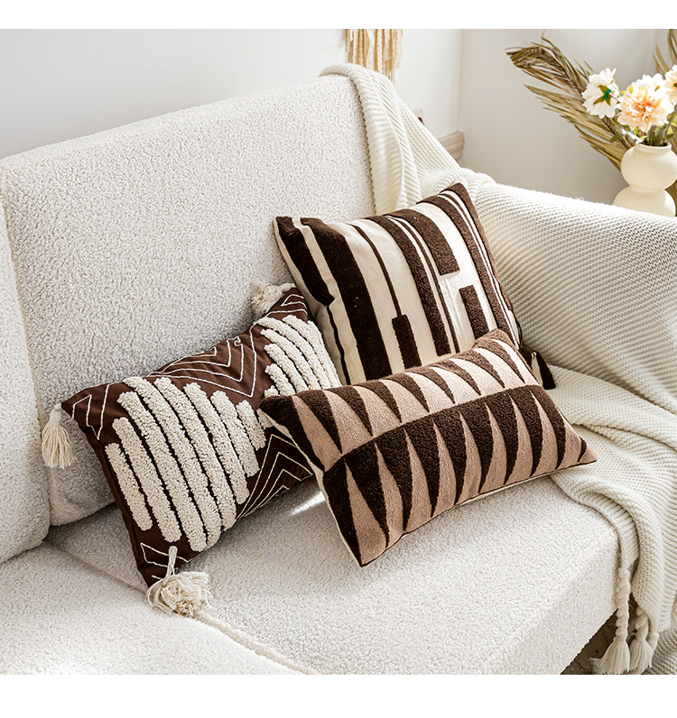 Coffee Ivory Boho Cushion Covers