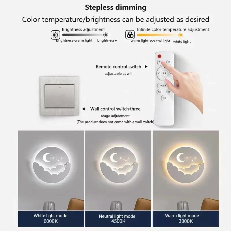 LED Moon and Stars Wall Light