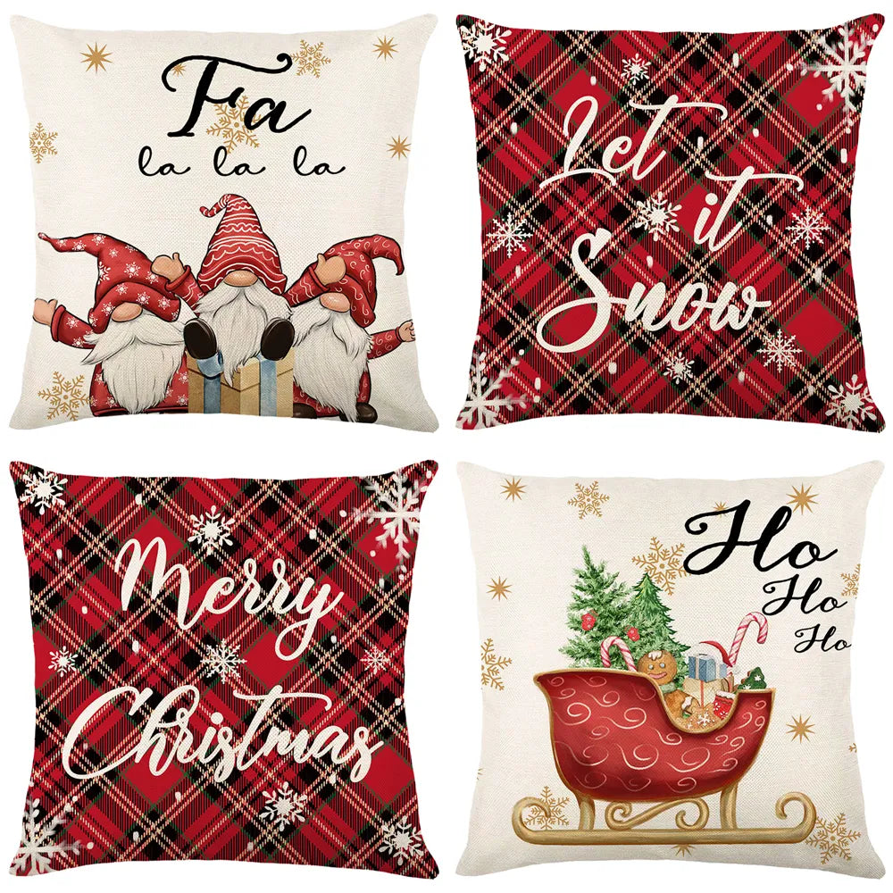 4 Pcs Christmas Cushion Covers