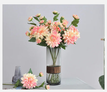 NordDahl Triple Bloom Artificial Dahlia Stem