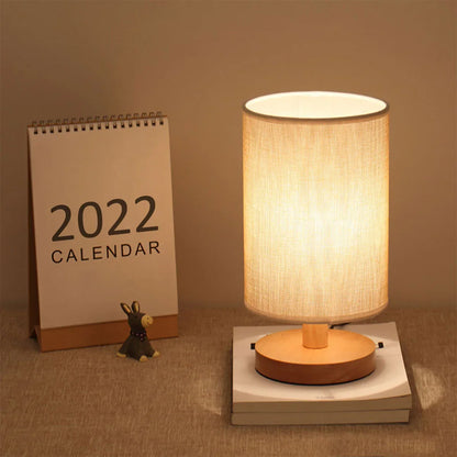 AuraGlow Wooden USB Table Lamp