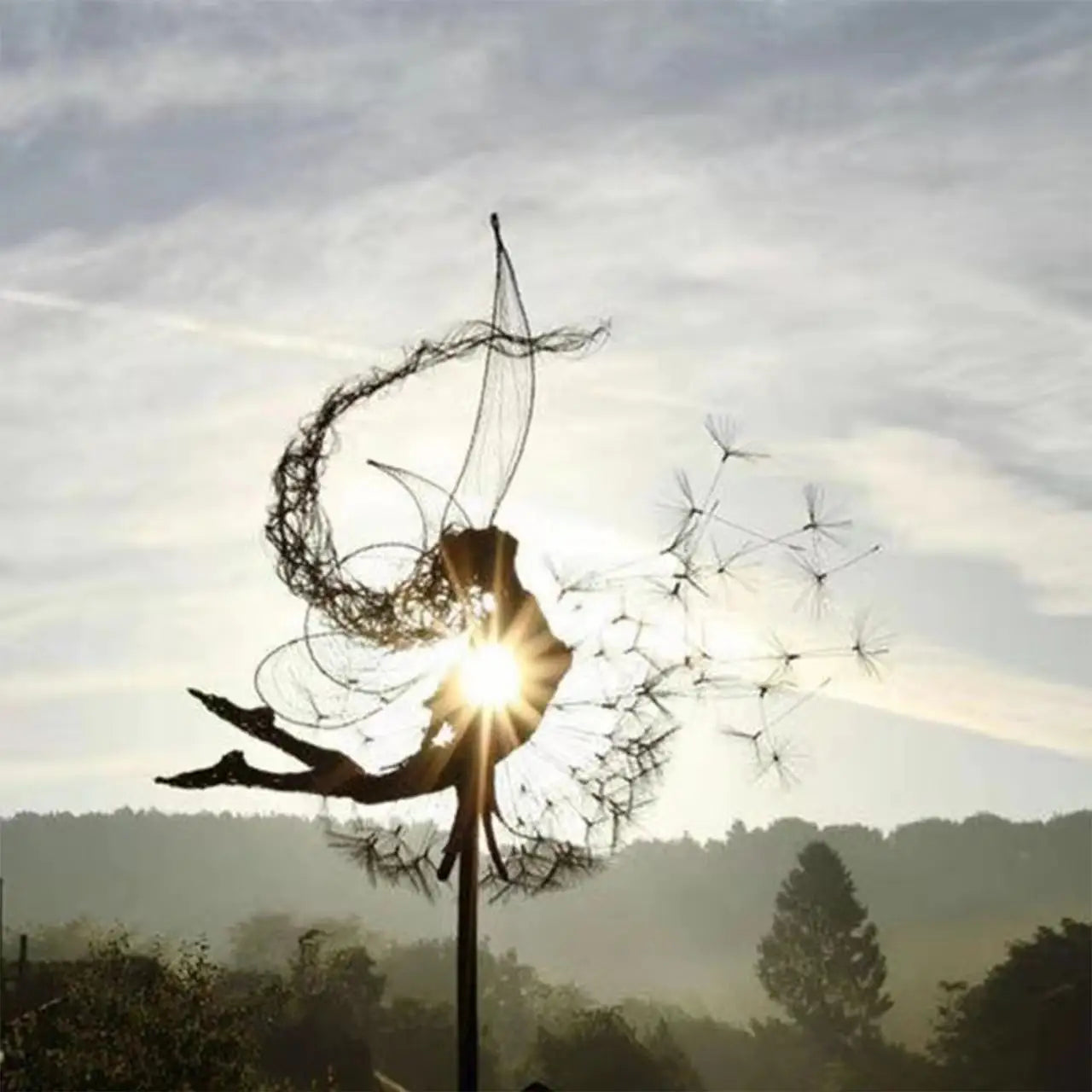 Fairy Dancing with Dandelion Garden Statue