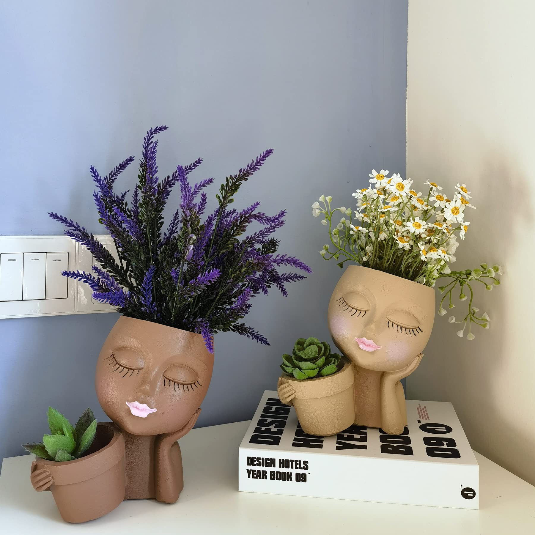 Cute Little Girl With Her Pot Flower Planter