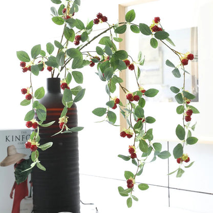 Artificial Raspberry Branch with Leaves