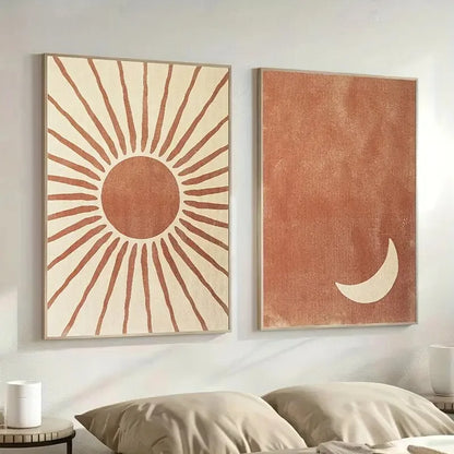 Boho Eclipse Canvas Wall Art