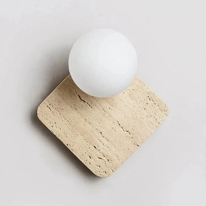 Natural Cave Stone Cream Wall Light