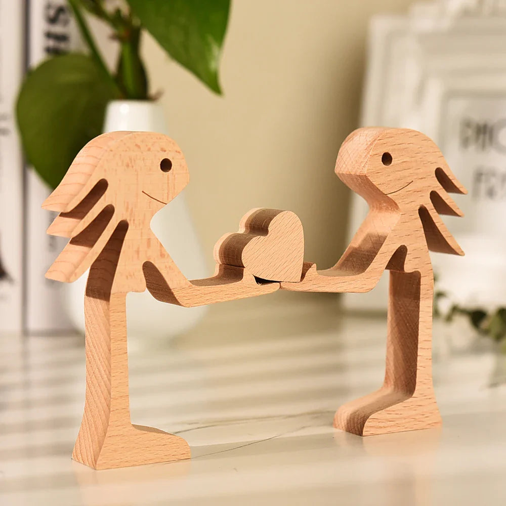 Family Wood Figurine