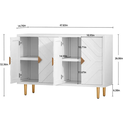 48" Buffet Cabinet with Embossed Pattern Doors