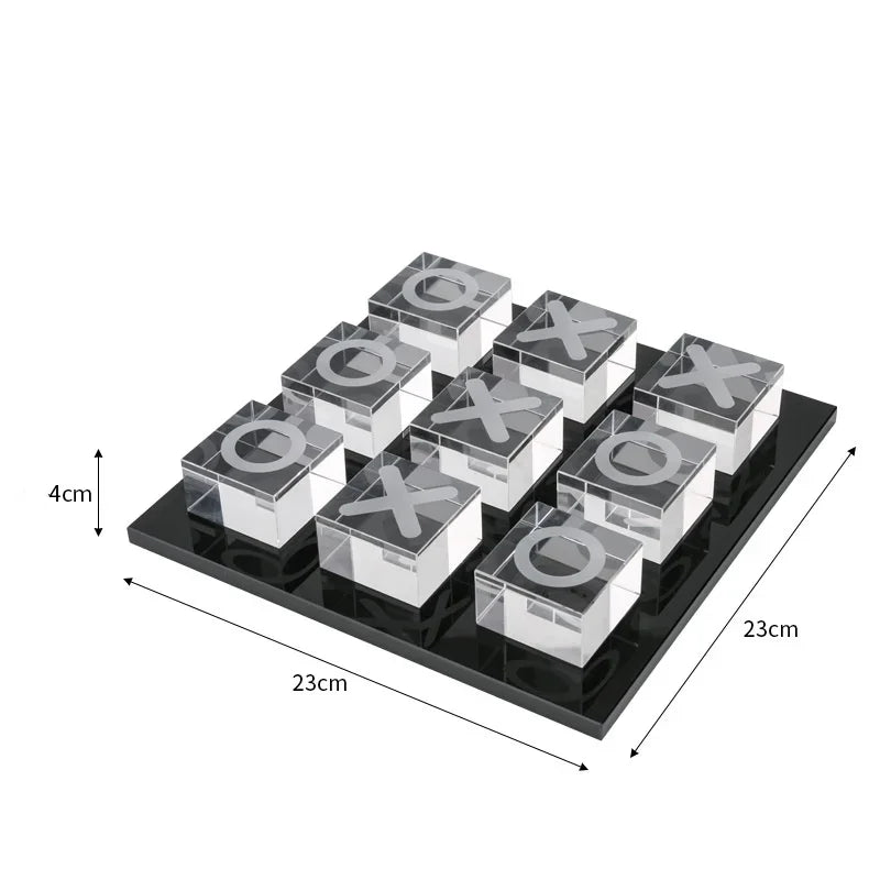 Jeu de morpion en verre moderne