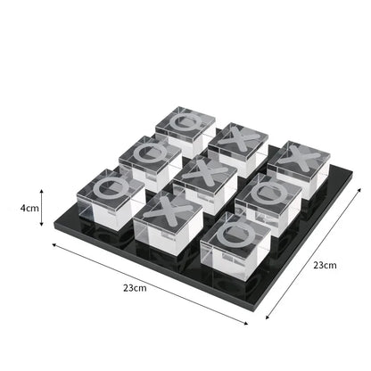 Jeu de morpion en verre moderne