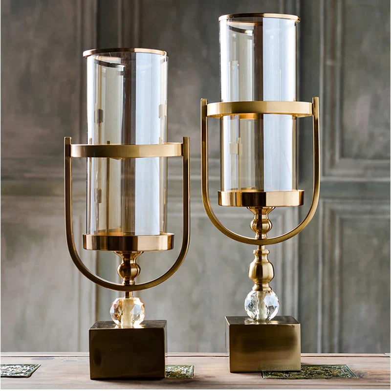 Elegant Gold and Glass Flower Vase